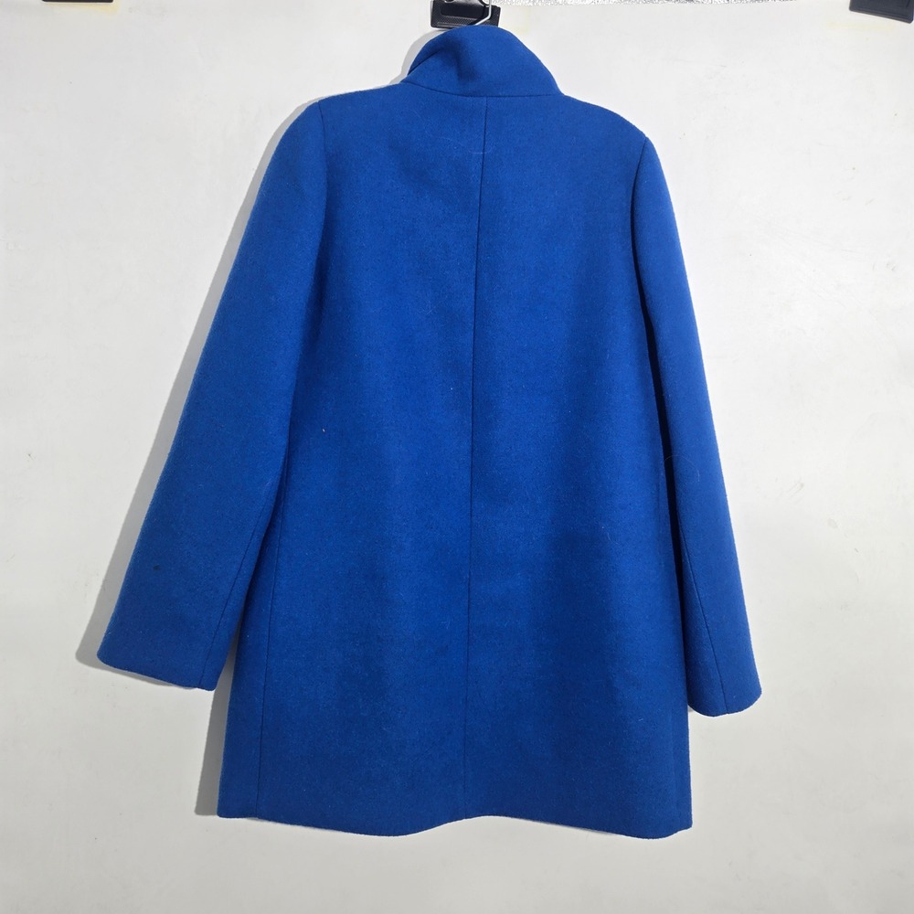 J.Crew Size 8 Mercantile City Coat Women Royal Blue Wool Blend Zip Coat J6140 - Picture 9 of 9